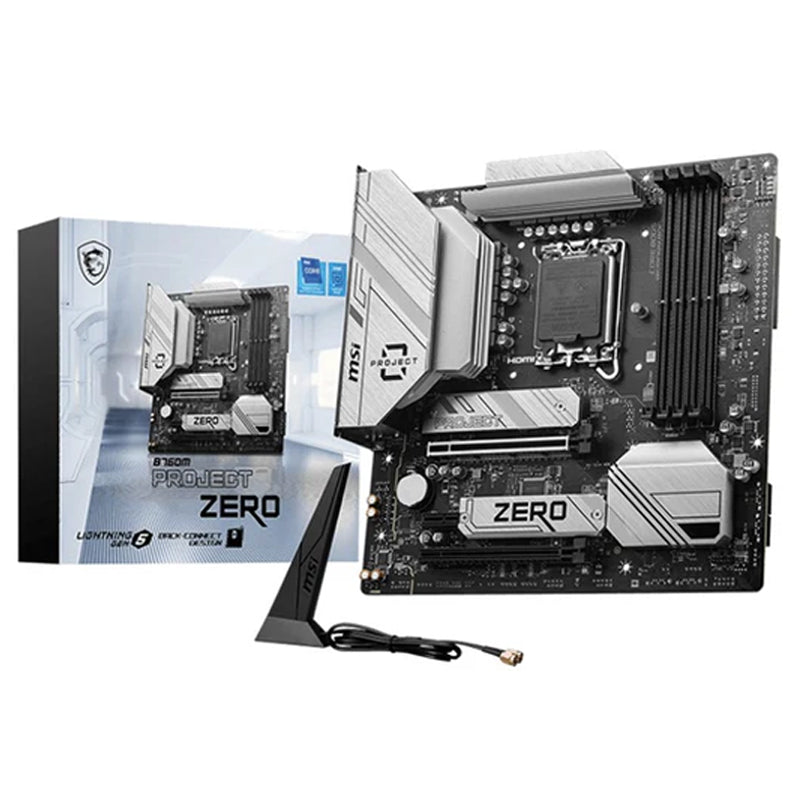 MSI B760M PROJECT ZERO DDR5 mATX Gaming Motherboard MSI B760M PROJECT ZERO DDR5 mATX Gaming Motherboard